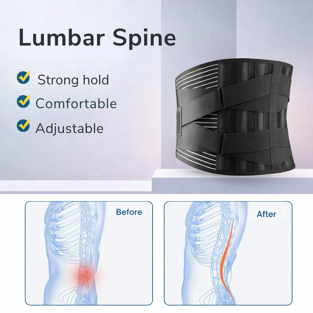 Lumbar Support Back Brace and Stability Adjustable Fit - Image 6