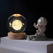 Luminous Crystal Ball Night Light Wooden Base - Image 10