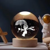 Luminous Crystal Ball Night Light Wooden Base - Image 15
