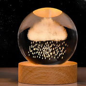 Luminous Crystal Ball Night Light Wooden Base - Image 17