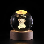 Luminous Crystal Ball Night Light Wooden Base - Image 18