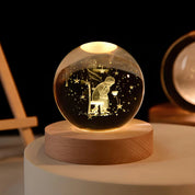Luminous Crystal Ball Night Light Wooden Base - Image 20