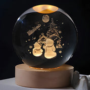 Luminous Crystal Ball Night Light Wooden Base - Image 26