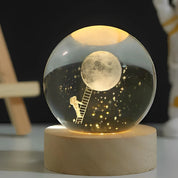 Luminous Crystal Ball Night Light Wooden Base - Image 8