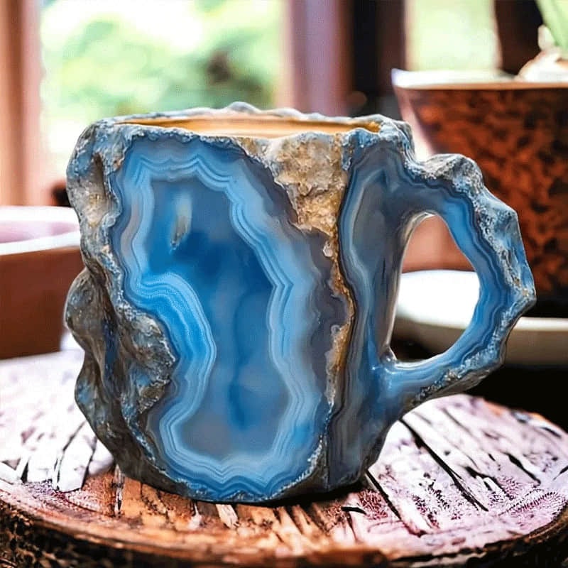 Luxe Gem Stone Coffee Mug Unique Agate Design Home or Office - Image 3