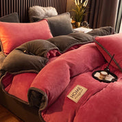 Luxurious Velvet Duvet Cover Set Soft Plush Bedding Comfort - Image 1