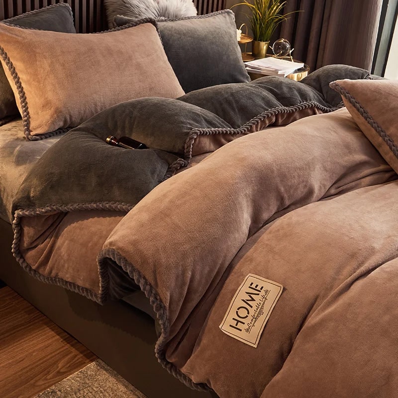 Luxurious Velvet Duvet Cover Set Soft Plush Bedding Comfort - Image 12