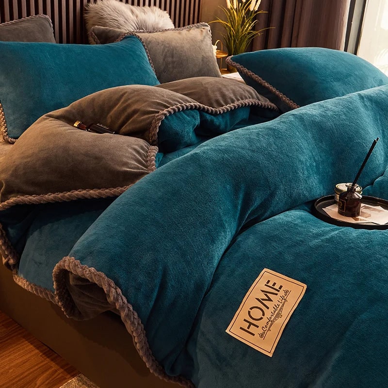 Luxurious Velvet Duvet Cover Set Soft Plush Bedding Comfort - Image 5