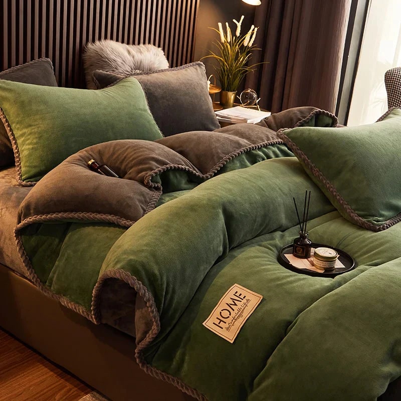 Luxurious Velvet Duvet Cover Set Soft Plush Bedding Comfort - Image 6
