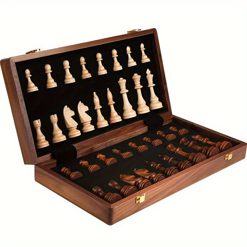 Luxury Wooden Chess Set Storage Box Elegant Gameplay - Image 2