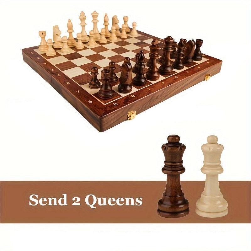 Luxury Wooden Chess Set Storage Box Elegant Gameplay - Image 3