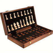 Luxury Wooden Chess Set Storage Box Elegant Gameplay - Image 4