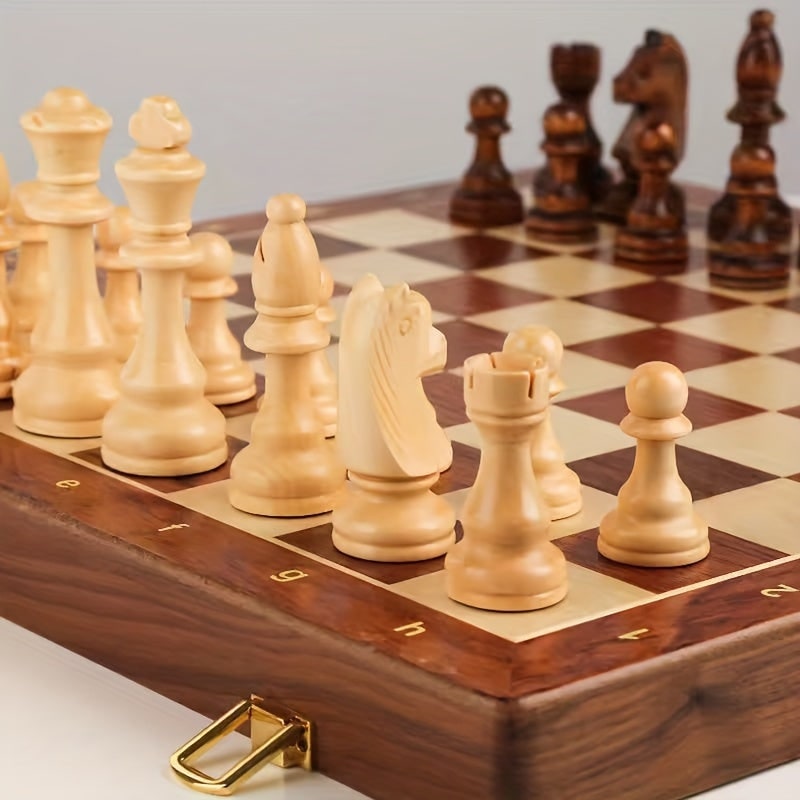 Luxury Wooden Chess Set Storage Box Elegant Gameplay - Image 5