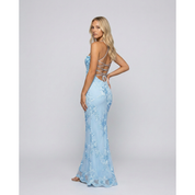 Maxi Dress Floral Appliqué and Lace-Up Back - Image 6