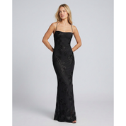 Maxi Dress Floral Appliqué and Lace-Up Back - Image 7