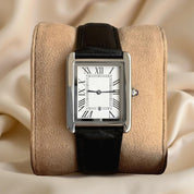 Men's Dress Watch Leather Strap Square Classic Design - Image 2