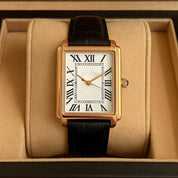 Men's Dress Watch Leather Strap Square Classic Design - Image 8