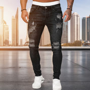 Men's Slim Fit Ripped Jeans Casual | Vintage Style - Image 4