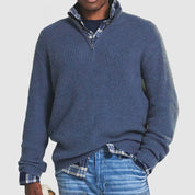 Men's Zipper Sweater Crew Neck Knit | Casual Attire - Image 2