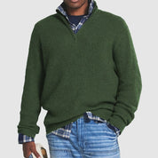 Men's Zipper Sweater Crew Neck Knit | Casual Attire - Image 5
