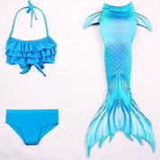 Mermaid Costume Swimsuit Girls Set Ruffle Shell Tail - Image 2