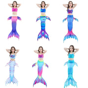 Mermaid Costume Swimsuit Girls Set Ruffle Shell Tail - Image 7
