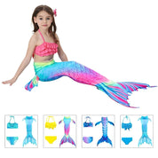 Mermaid Costume Swimsuit Girls Set Ruffle Shell Tail - Image 8