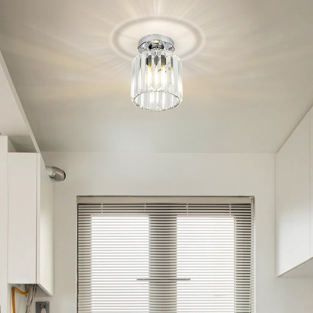 Modern Ceiling Light Clear Glass Shade and Striped Design - Image 35