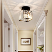 Modern Ceiling Light Clear Glass Shade and Striped Design - Image 5
