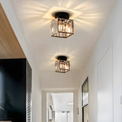 Modern Ceiling Light Clear Glass Shade and Striped Design - Image 6