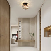 Modern Ceiling Light Clear Glass Shade and Striped Design - Image 7