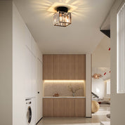 Modern Ceiling Light Clear Glass Shade and Striped Design - Image 8
