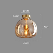 Modern Ceiling Light Retro Copper Glass Shade - Image 11