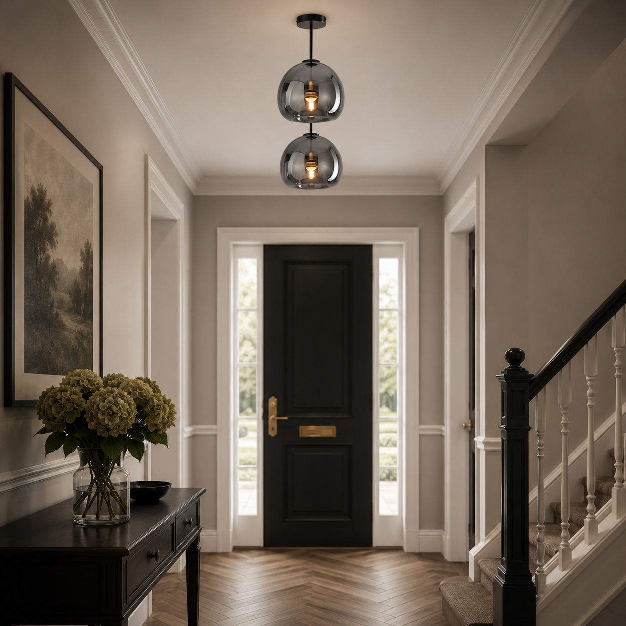 Modern Ceiling Light Retro Copper Glass Shade - Image 20