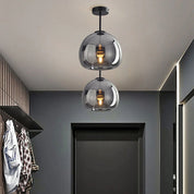 Modern Ceiling Light Retro Copper Glass Shade - Image 4