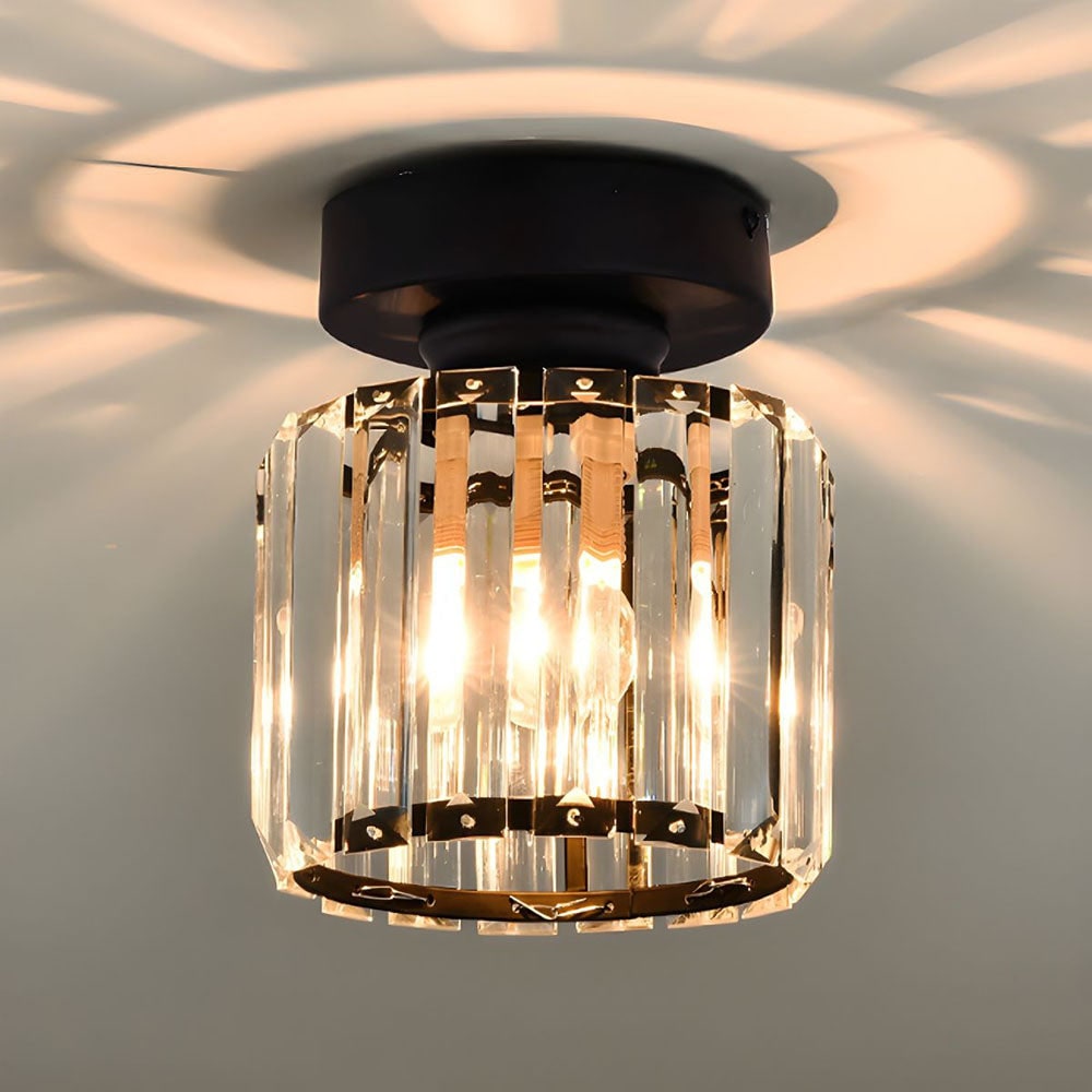 Modern Flush Mount Ceiling Light Crystal Shade Hallway - Image 16