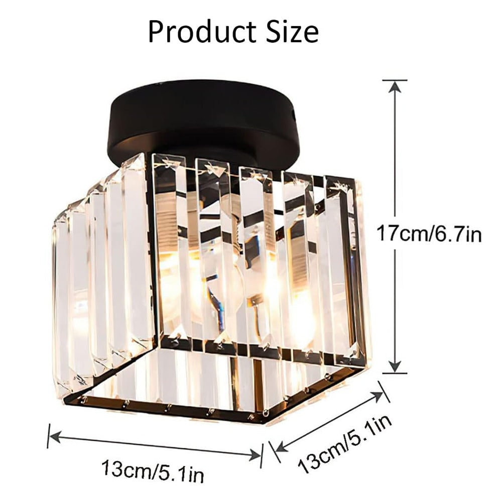 Modern Flush Mount Ceiling Light Crystal Shade Hallway - Image 18