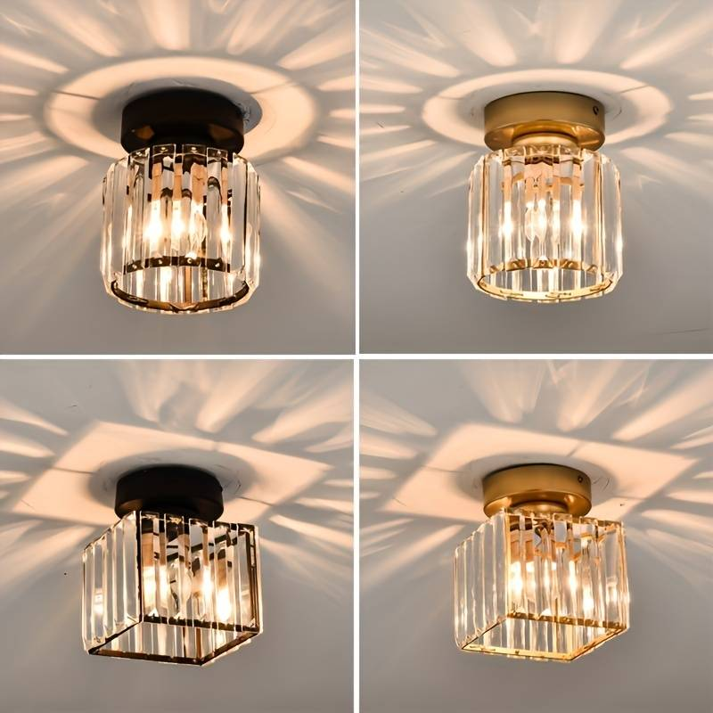 Modern Flush Mount Ceiling Light Crystal Shade Hallway - Image 20
