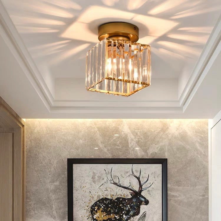 Modern Flush Mount Ceiling Light Crystal Shade Hallway - Image 21