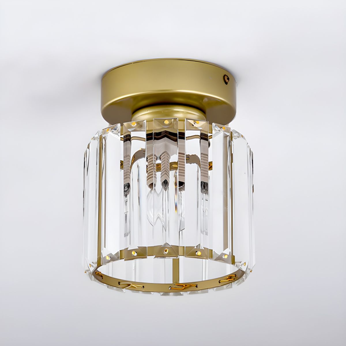 Modern Flush Mount Ceiling Light Crystal Shade Hallway - Image 26