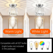Modern Flush Mount Ceiling Light Crystal Shade Hallway - Image 34