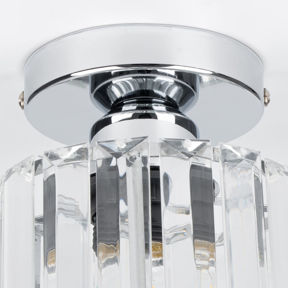 Modern Flush Mount Ceiling Light Crystal Shade Hallway - Image 44