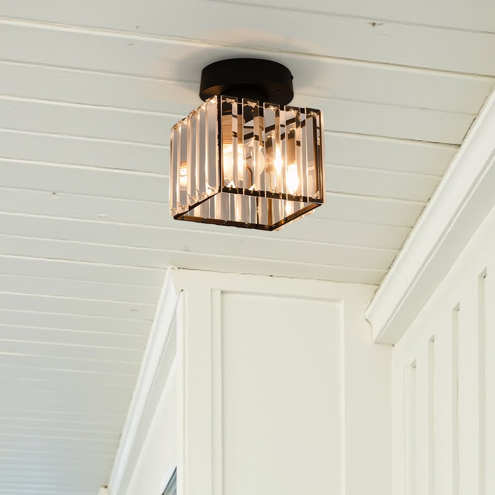 Modern Flush Mount Ceiling Light Crystal Shade Hallway - Image 7