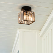 Modern Flush Mount Ceiling Light Crystal Shade Hallway - Image 7