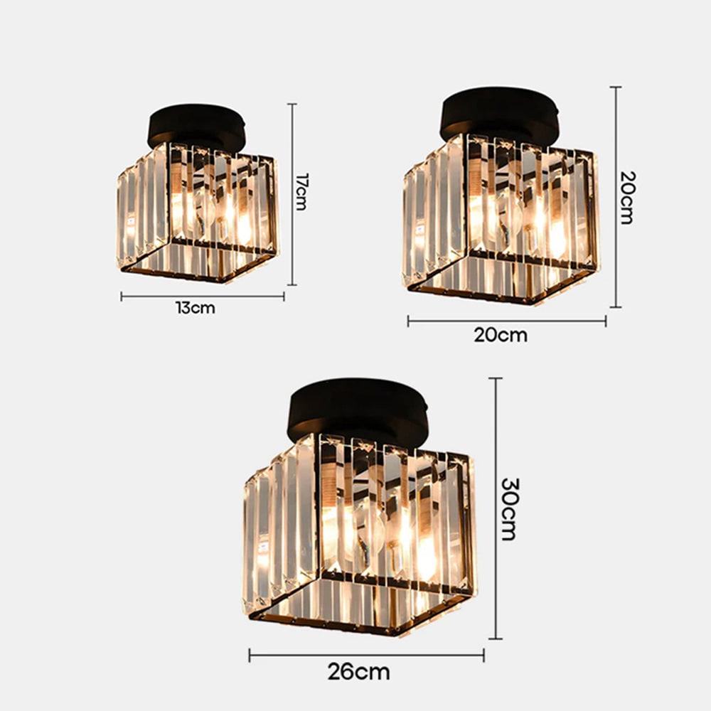 Modern Flush Mount Ceiling Light Crystal Shade Hallway - Image 9