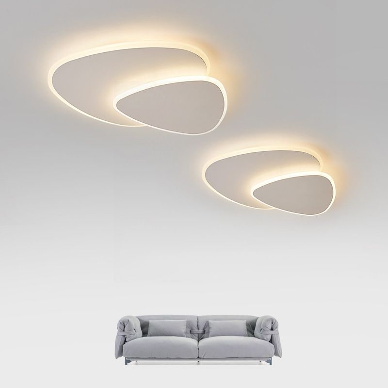 Modern Flush Mount Ceiling Light Living Room White Design - Image 9