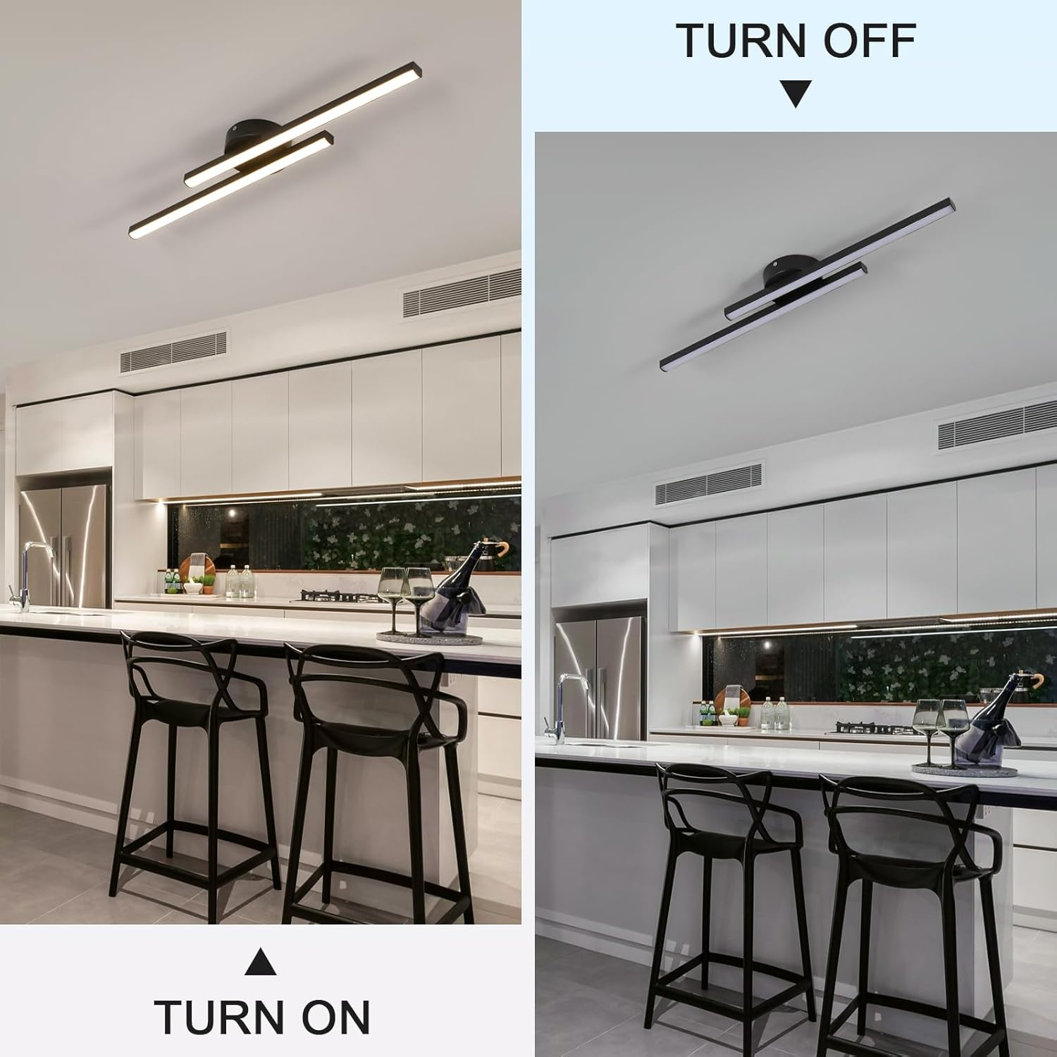 Modern LED Ceiling Fixture Living Room Aluminium Design - Image 3