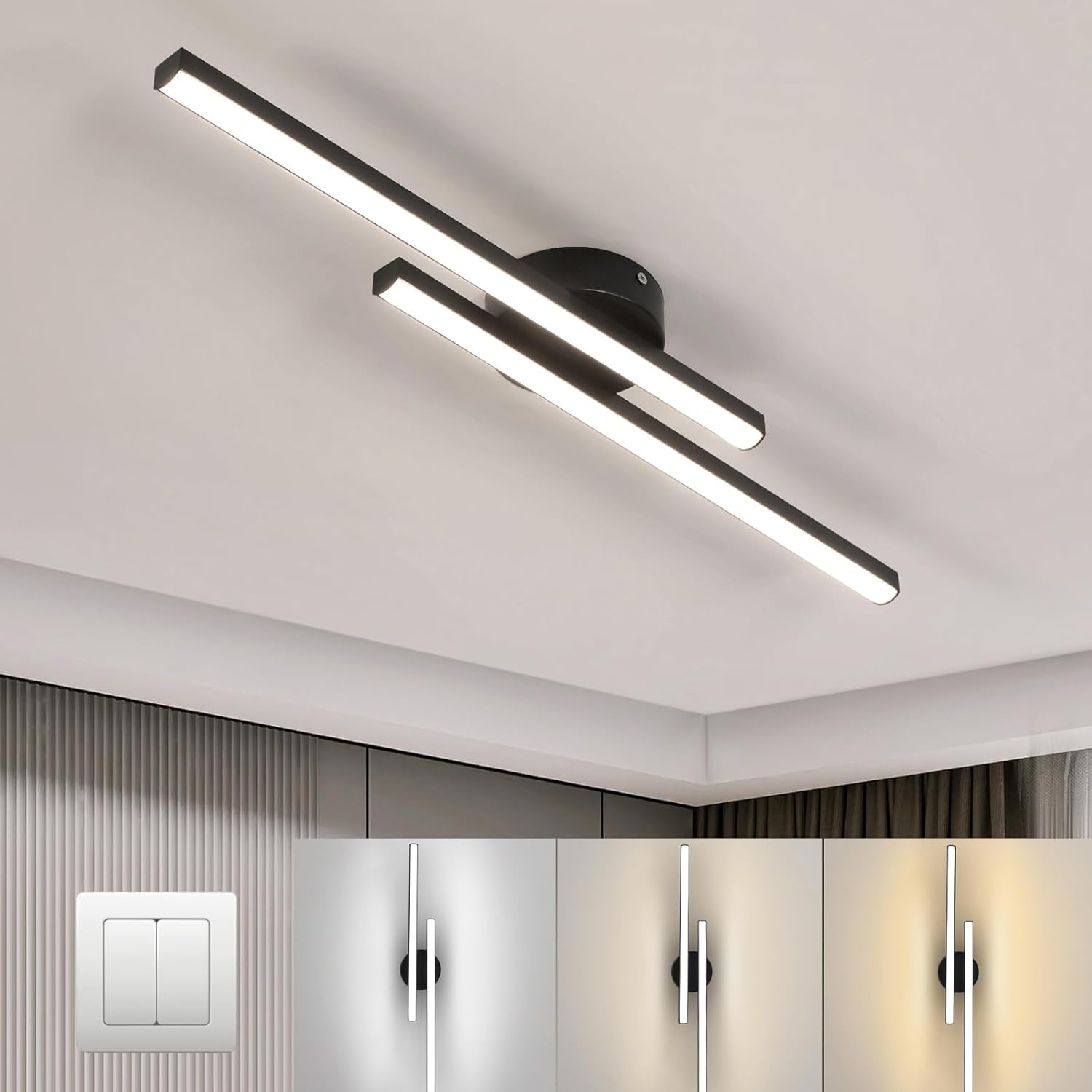 Modern LED Ceiling Fixture Living Room Aluminium Design - Image 6