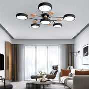 Modern LED Ceiling Wood Accents Living Room Decor - Image 10