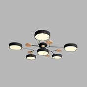 Modern LED Ceiling Wood Accents Living Room Decor - Image 11